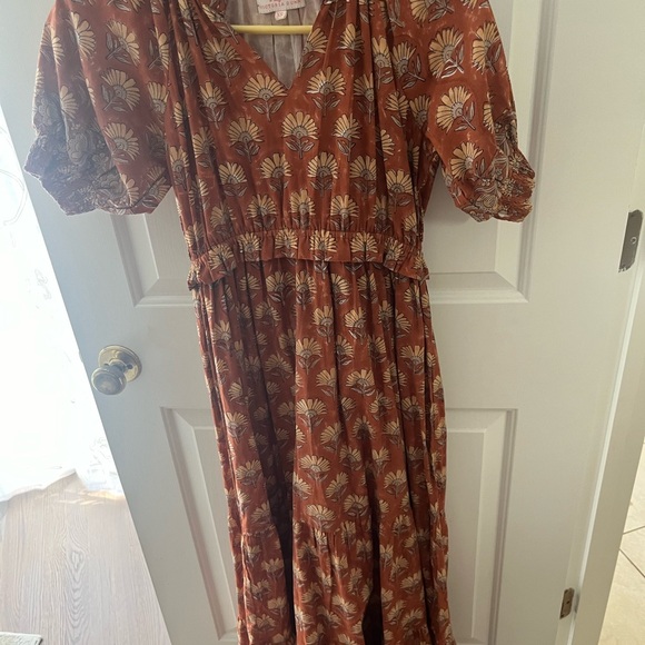 Victoria Dunn Maxi Dress in Rust Floral Size XS - Picture 3 of 4